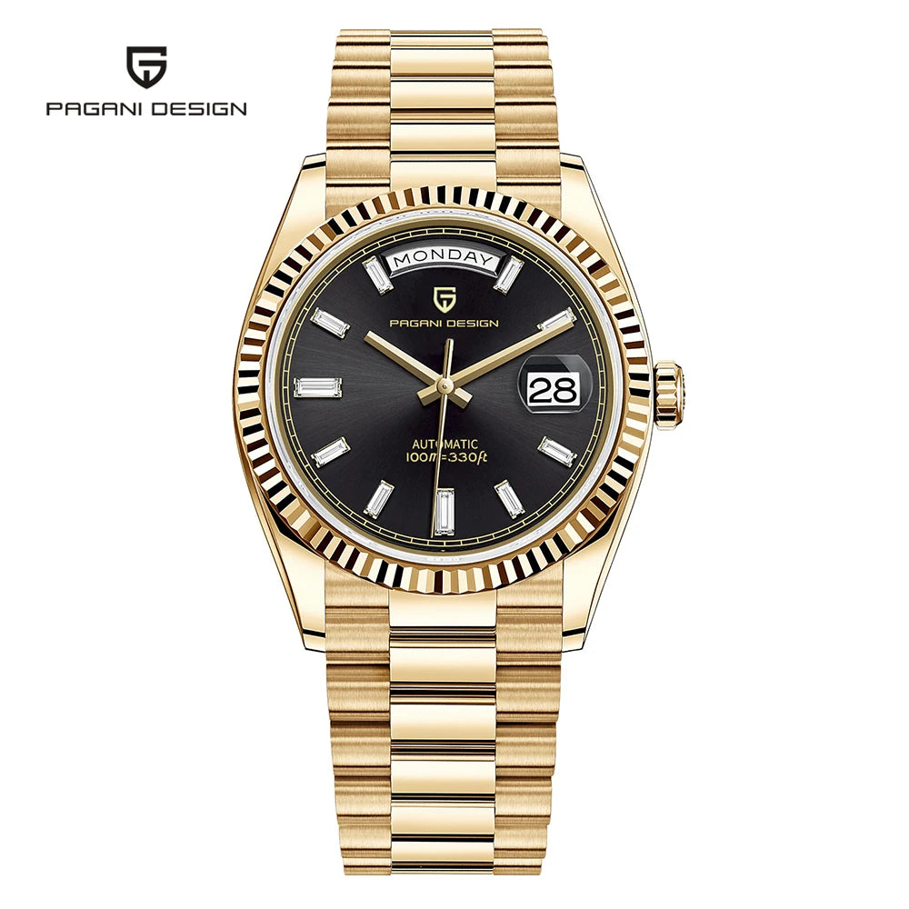 DD36 Mens Watches Rose Gold Luxury Automatic Watch for Men Mechanical Wristwatch AR Sapphire Waterproof Clock Gift